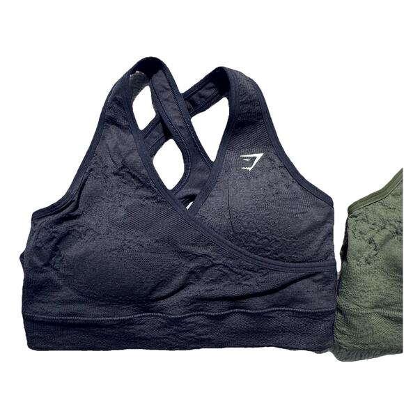 Gymshark Bundle of 3 Cross Performance Logo Sports Bra Top Sz M - Picture 6 of 8